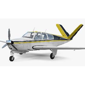Civil Utility Aircraft Single Engined V Tail 3D model